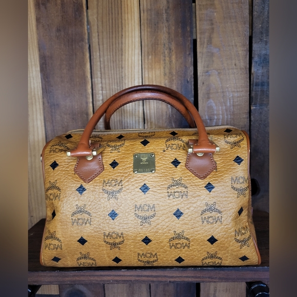 Mcm Essential Boston Bag Mcm Visetos Boston MCM Visetos Coated